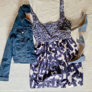 Y2K 2000s BB Dakota purple square-neck silk mini dress